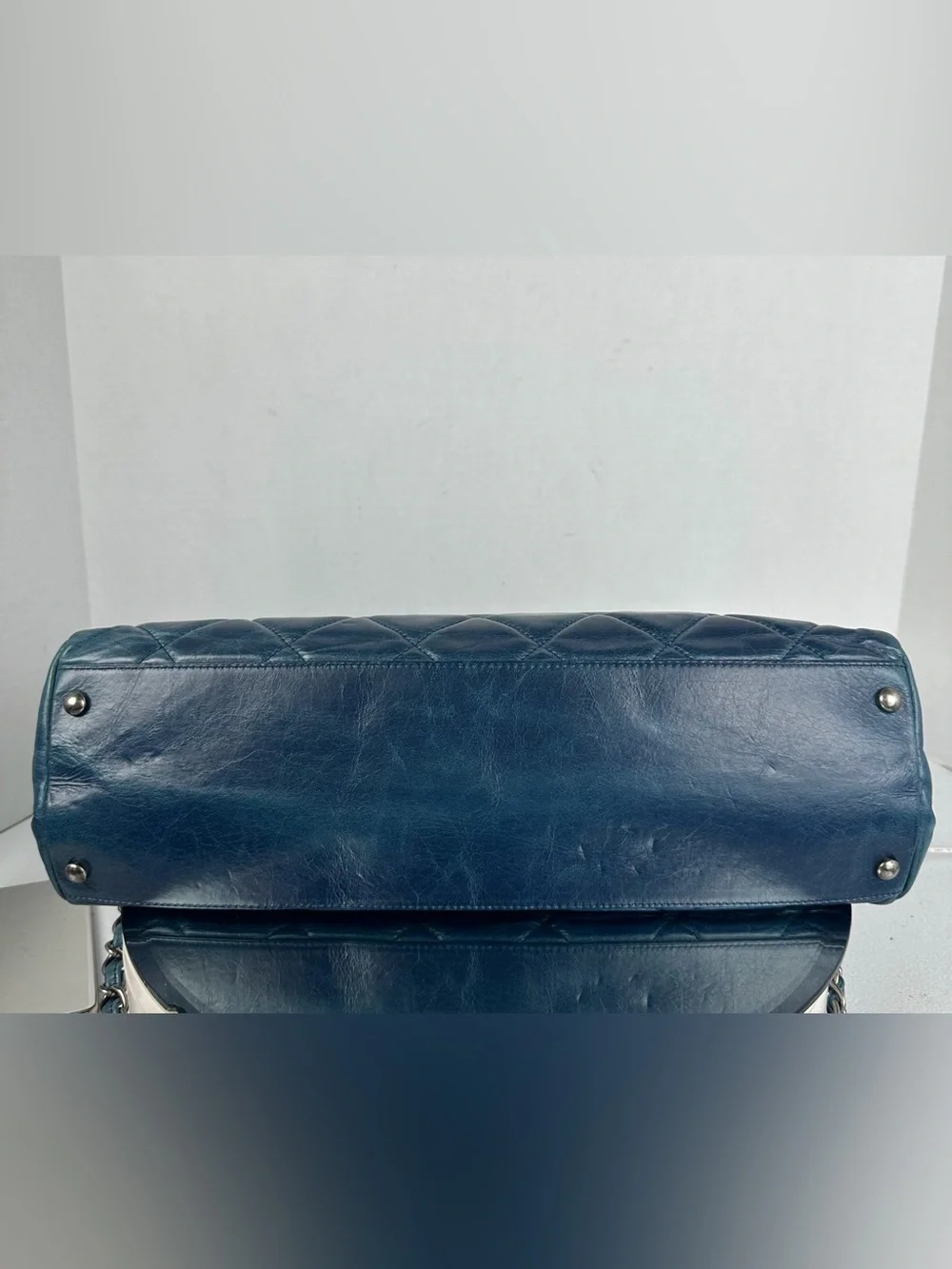 CHANEL Blue Quilted Leather Boy Tote / Shoulder Bag – Ruthenium Hardware